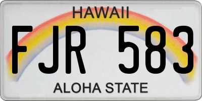 HI license plate FJR583