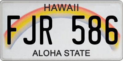 HI license plate FJR586