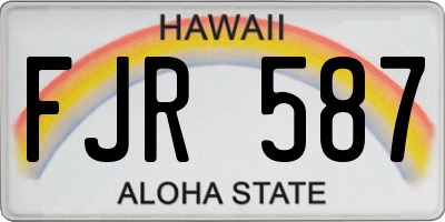HI license plate FJR587