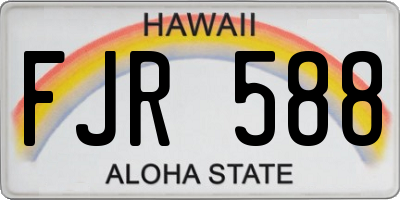HI license plate FJR588