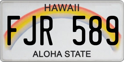 HI license plate FJR589