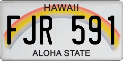 HI license plate FJR591