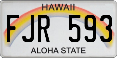 HI license plate FJR593