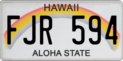 HI license plate FJR594
