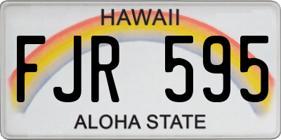 HI license plate FJR595