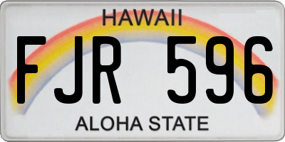 HI license plate FJR596