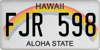 HI license plate FJR598