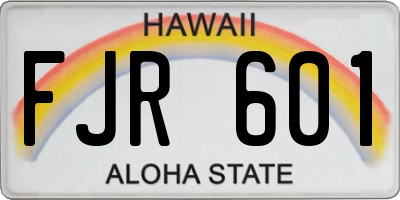 HI license plate FJR601