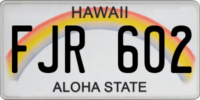 HI license plate FJR602