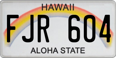 HI license plate FJR604