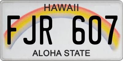HI license plate FJR607