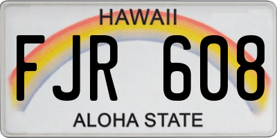 HI license plate FJR608