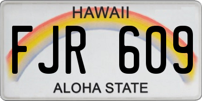 HI license plate FJR609
