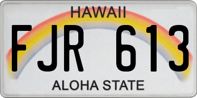 HI license plate FJR613