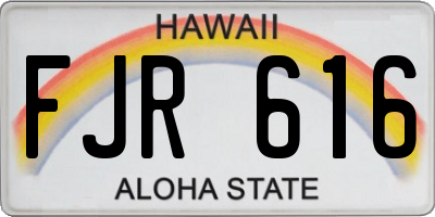 HI license plate FJR616