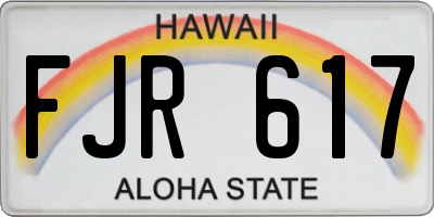 HI license plate FJR617