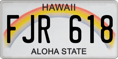 HI license plate FJR618