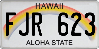HI license plate FJR623