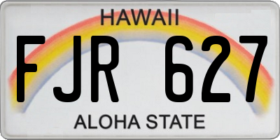 HI license plate FJR627