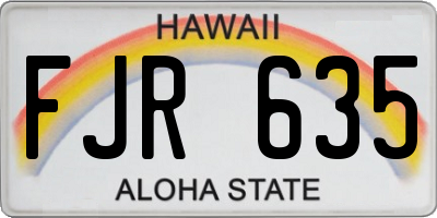 HI license plate FJR635