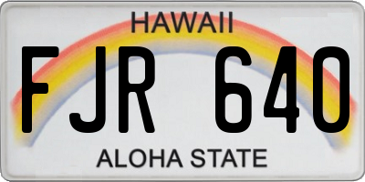 HI license plate FJR640