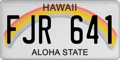 HI license plate FJR641