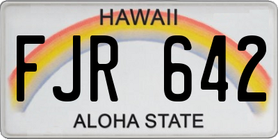 HI license plate FJR642