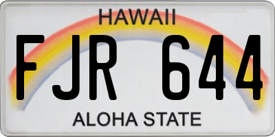HI license plate FJR644