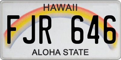 HI license plate FJR646