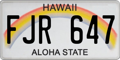 HI license plate FJR647