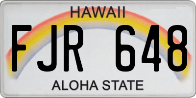 HI license plate FJR648