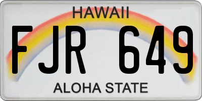 HI license plate FJR649