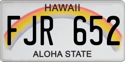 HI license plate FJR652