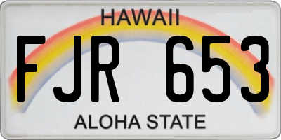 HI license plate FJR653