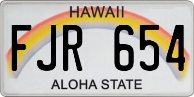 HI license plate FJR654