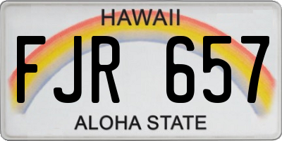 HI license plate FJR657