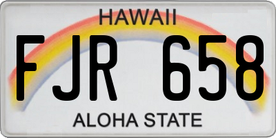 HI license plate FJR658
