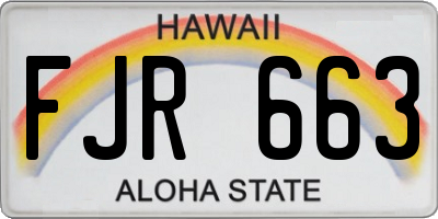 HI license plate FJR663