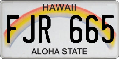 HI license plate FJR665