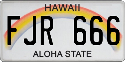HI license plate FJR666
