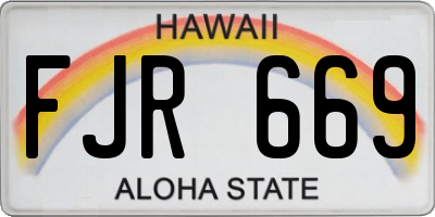 HI license plate FJR669