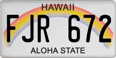 HI license plate FJR672