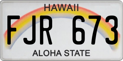 HI license plate FJR673