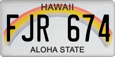 HI license plate FJR674