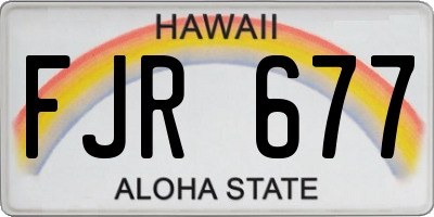 HI license plate FJR677
