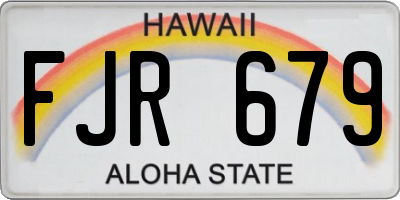 HI license plate FJR679