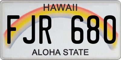 HI license plate FJR680