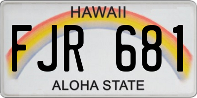 HI license plate FJR681