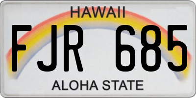 HI license plate FJR685