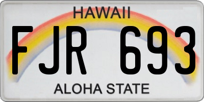 HI license plate FJR693